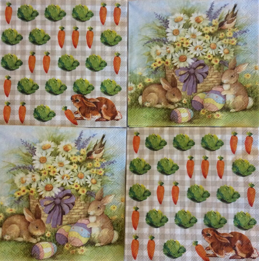 Easter Paper Napkins/easter Bunny Paper Napkins /paper Etsy