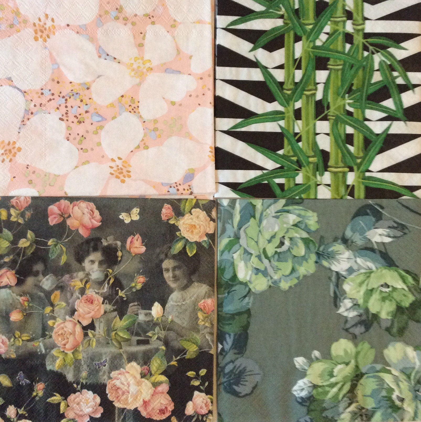 4 Decoupage Paper Napkins/asian Decoupage Napkins/oriental Napkins