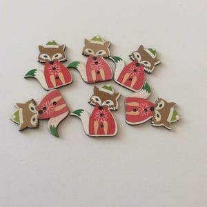 Fox pulsanti/Fox pulsanti/legno Fox pulsante/Xmas pulsante/Craft per cucire bottoni/Craft abbellimento/cucire bottoni/Scrapbooking/carta facendo