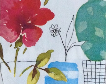 Floral Paper Napkins/Flower Paper Napkins/Floral coloured decoupage Napkins/Flower paper napkin/mixed media crafts/decoupage  paper napkins