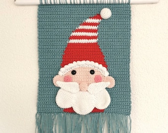 Wall hanger Santa PFD crochet pattern Christmas