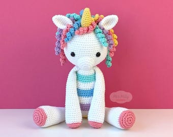 Amigurumi Unicorn Ella Animal PDF Crochet Pattern Toy Doll