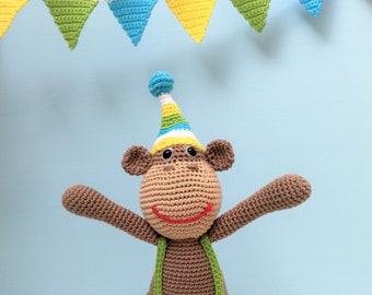 Little monkey Zeb Amigurumi Birthday PDF Crochet pattern Little Monkey Zeb Crochet Pattern Monkey Birthday