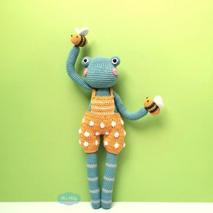 Amigurumi Long Leg Frog Farah Animal PDF Crochet Pattern Doll Toy