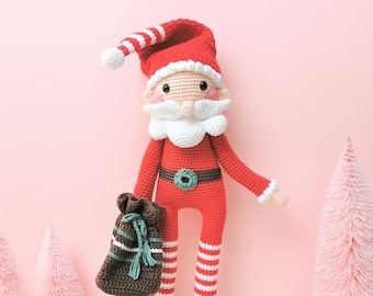 Amigurumi longleg Santa Claus PDF Crochet Pattern Christmas X-mas