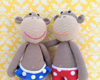 Crochet pattern monkey Ziggy and Zoë Amigurumi pdf doll toy animal crochet pattern monkey