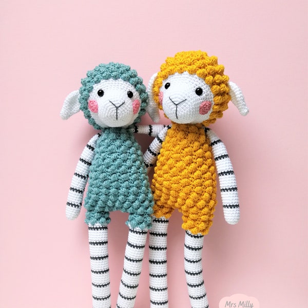 Amigurumi longleg Sheep Lize Animal PDF Crochet Pattern Doll Toy
