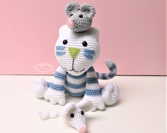 Amigurumi Kobus the cat Crochet Pattern PDF Animal Pet Doll