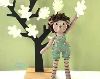 Amigurumi Long Leg Hedgehog Bowie PDF crochet pattern Toy Doll Autumn Animal