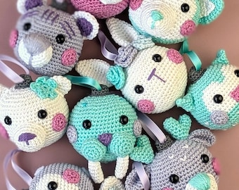 Christmas baubles 10 Amigurumi winter animals PDF Crochet pattern Decoration Christmas tree