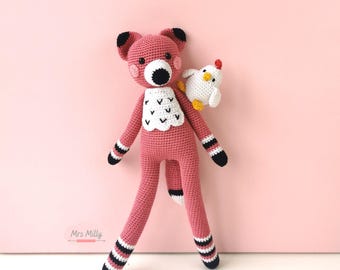 Amigurumi longleg Fox Feline Animal PDF Crochet Pattern Doll Toy