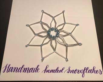 Handmade Beaded Snowflakes