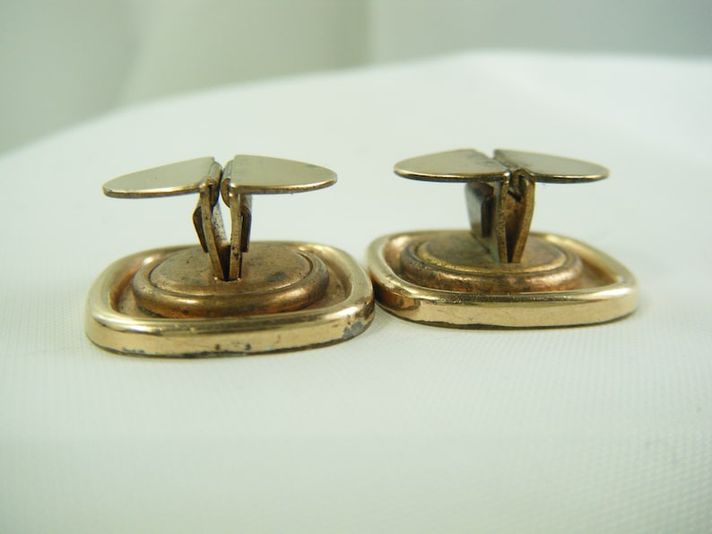 Antique 10K fronts cuff buttons cufflinks Victorian Large hand chased design no monogram