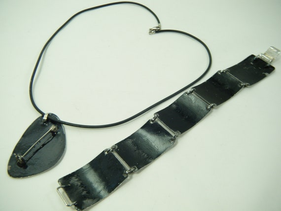 Mid-Century Modern Enamel Set Bracelet necklace/P… - image 5