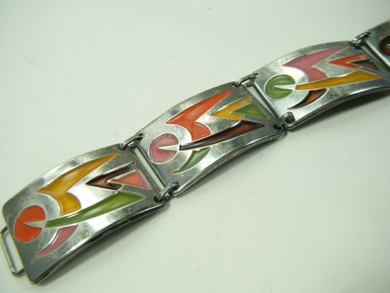 Mid-Century Modern Enamel Set Bracelet necklace/P… - image 4