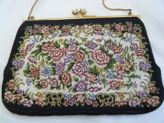 Vintage Micro Petit Point Purse Pristine Cond Nev… - image 2