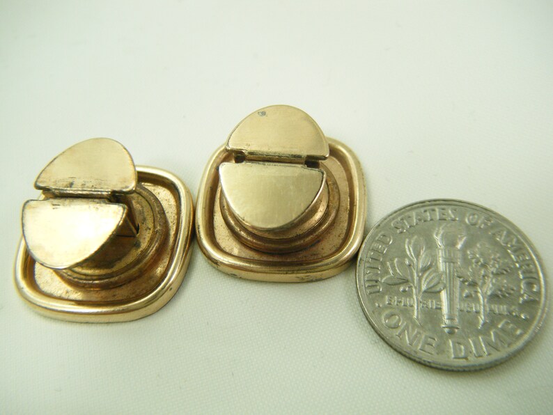 Antique 10K fronts cuff buttons cufflinks Victorian Large hand chased design no monogram