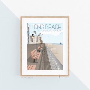 Long Beach, Long Island Travel Art Print, Wall Decor, Coastal Art, Long Island Decor