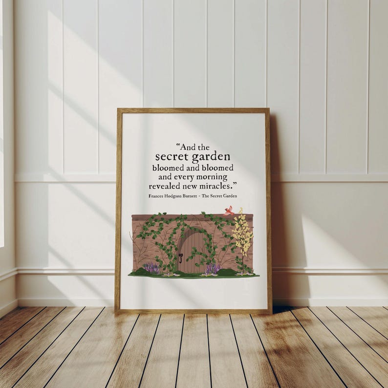 The Secret Garden, Literary Women Art Print, Wall Decor, Book Lover ...