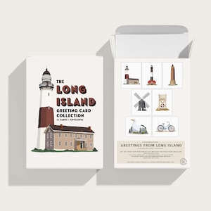 Juego de cajas de tarjetas de felicitación A2 de Long Island, Tarjetas de felicitación, Idea de regalo, Oficina en casa, Papelería, Náutico, Costero, Tarjetas A2