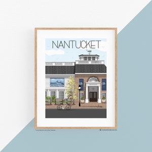 Nantucket Travel Art Print Whaling Museum, Wall Art, Wall Decor, USA Art, Traveler Gift, Travel Memories, Travel Decor, coastal decor image 1