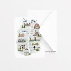 Wenskaart kaart Hudson Valley, enkele wenskaart, alledaagse wenskaart, briefpapier, cadeau-ideeën