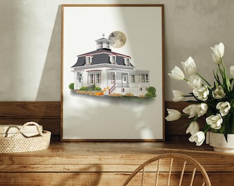 Max&#39;s House, Fiction Inspired Art Print, Wall Decor, Holiday Art Print, Halloween Wall Decor, Halloween Gift Idea, Customizable, Salem