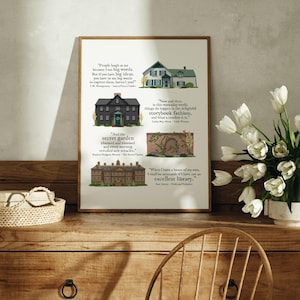 Literary Women Art Print Poster, Wall Decor, Book Lover Gift, Home Decor, Female Authors