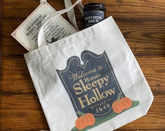 Sac fourre-tout Sleepy Hollow, accessoire, sac de courses réutilisable, vallée de l'Hudson, idée cadeau