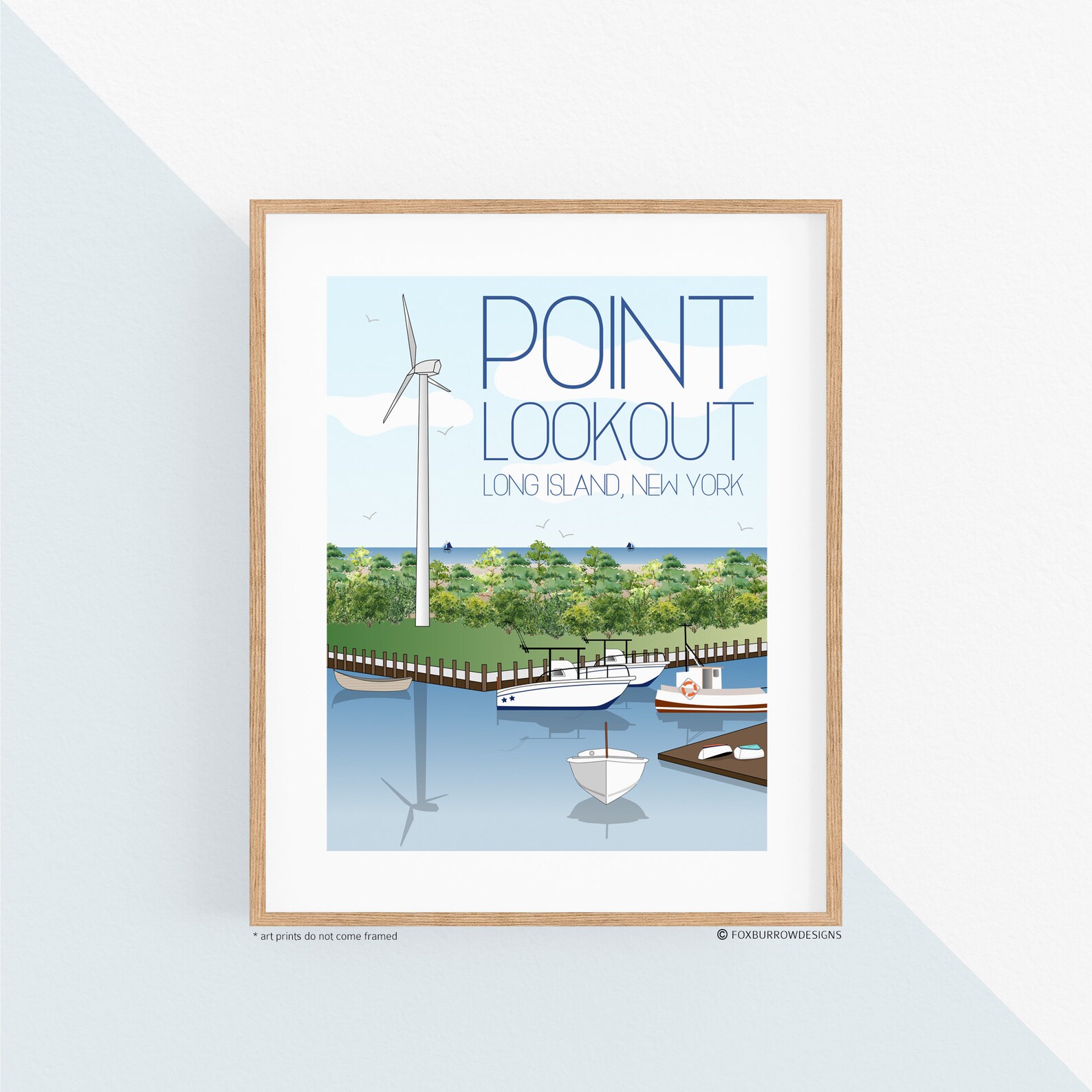 Long Island Travel Art Print Point Lookout Etsy