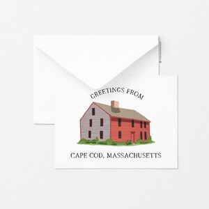 Cape Cod Wing House, Carte de voeux, Carte de voeux unique, Carte de voeux de tous les jours, Papeterie, Idées cadeaux, Côtier, Nautique