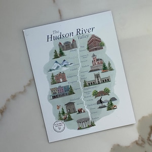 Hudson Valley-kaartmagneet, extra grote koelkastmagneet, kunstmagneet