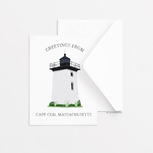 Carte de voeux Cape Cod Wood End Lighthouse, Carte de voeux simple, Carte de voeux de tous les jours, Papeterie, Idées cadeaux, Côtier, Nautique