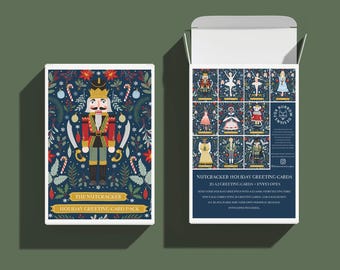 Coffret Casse-Noisette, Cartes de Noël, Cartes de voeux pour les fêtes, Idée cadeau, Bureau à domicile, Papeterie