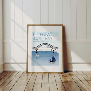 Great South Bay, Long Island Travel Art Print, Wall Decor, Coastal Art, Long Island Decor