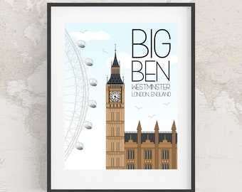 London Travel Art Print - Big Ben