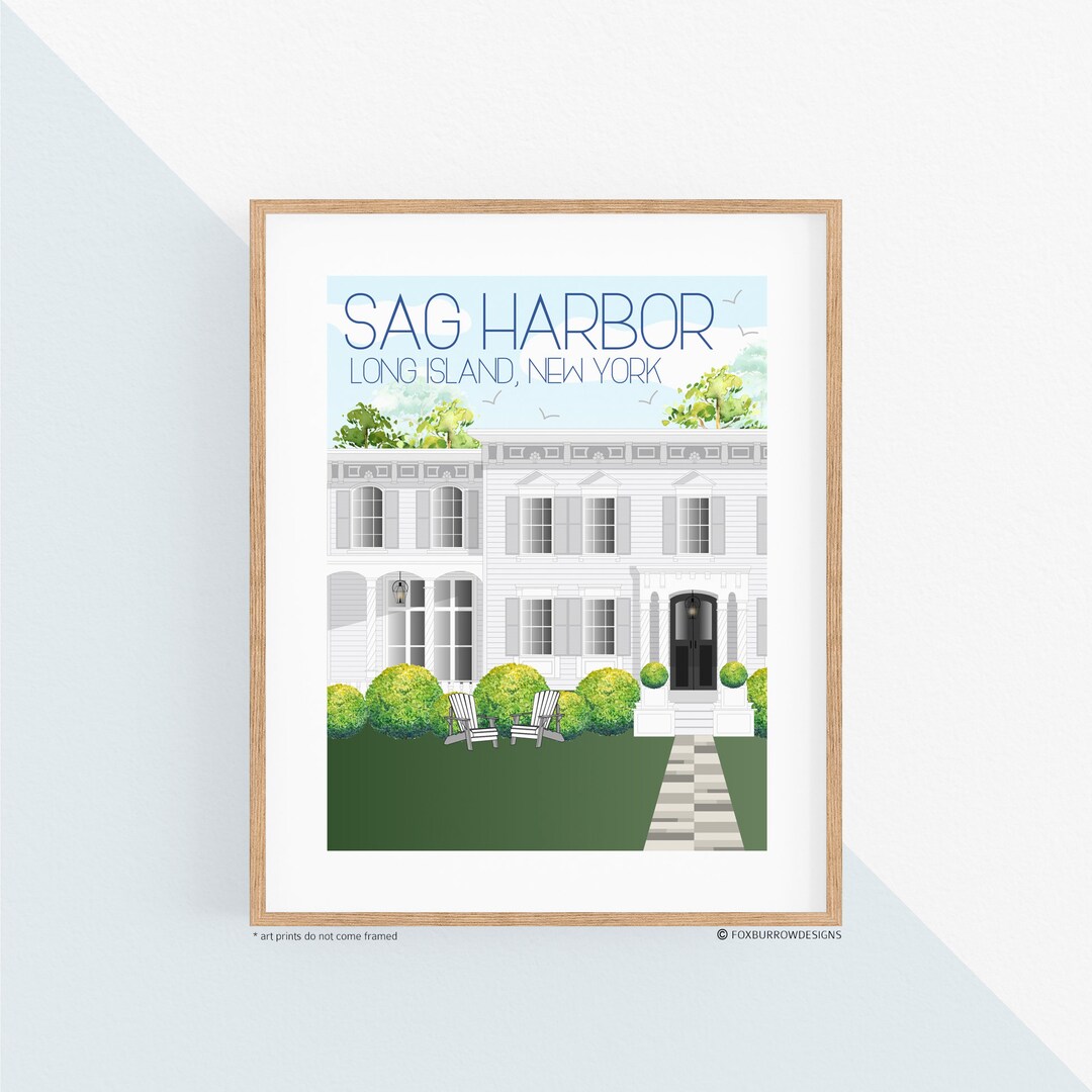 Sag Harbor, Long Island Travel Art Print, Wall Decor, Coastal Art, Long