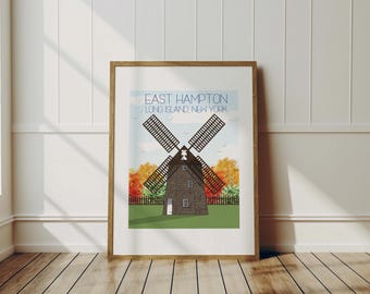 East Hampton, Long Island Travel Art Print, Wall Decor, Coastal Art, Long Island Decor