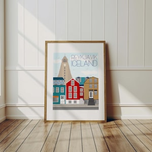 Iceland Travel Art Print - Reykjavik City, Wall Art, Wall Decor, Europe Art, Traveler Gift, Travel Memories, Travel Decor, Home Decor