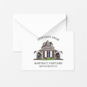 Carte de voeux Martha's Vineyard Chapel, Carte de voeux unique, Carte de voeux de tous les jours, Papeterie, Idées cadeaux, Côtier, Nautique