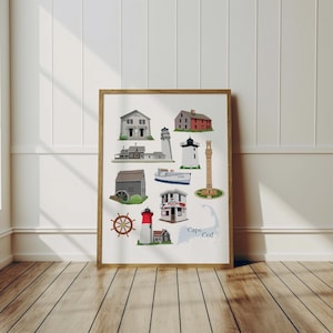 Cape Cod Poster - Cape Cod Art, Art Print, Wall Decor, Gift Idea, New England Art, Massachusetts, Beach Decor, Coastal