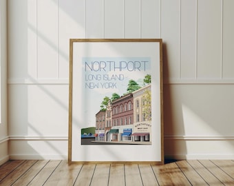 Northport, Long Island Travel Art Print, Wall Decor, Coastal Art, Long Island Decor