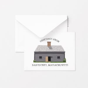 Nantucket Jethro Coffin House, Carte de voeux, Carte de voeux simple, Carte de voeux de tous les jours, Papeterie, Idées cadeaux, Côtier, Nautique