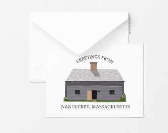 Nantucket Jethro Coffin House Greeting Card, Single Greeting Card, Everyday Greeting Card, Stationery, Gift Ideas, Coastal, Nautical