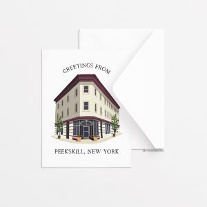 Peekskill-wenskaart - Peekskill Coffeehouse, enkele wenskaart, alledaagse wenskaart, briefpapier, cadeau-ideeën