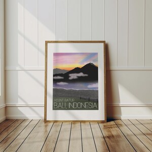 Bali Travel Art Print - Mount Batur, Wall Art, Wall Decor, Southeast Asia Art, Traveler Gift, Travel Memories, Home Decor, Travel Decor