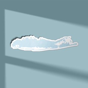 Long Island Outline Sticker, 4x1" die cut sticker, long island shape