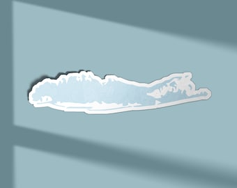 Long Island Outline Sticker, 4x1&quot; die cut sticker, long island shape