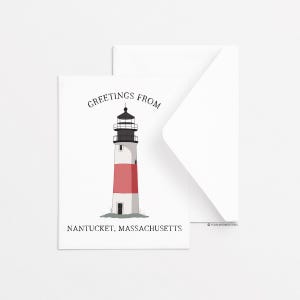Nantucket Sankaty Lighthouse, Carte de voeux, Carte de voeux unique, Carte de voeux pour tous les jours, Papeterie, Idées cadeaux, Côtier, Nautique