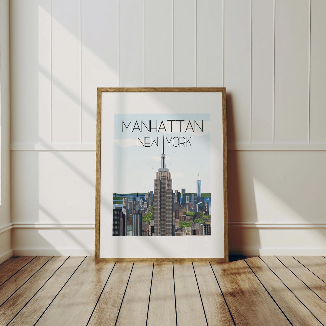 New York Travel Art Print - Manhattan, Wall Art, Wall Decor, USA Art ...